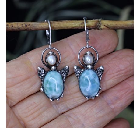 Náušničky z larimarů